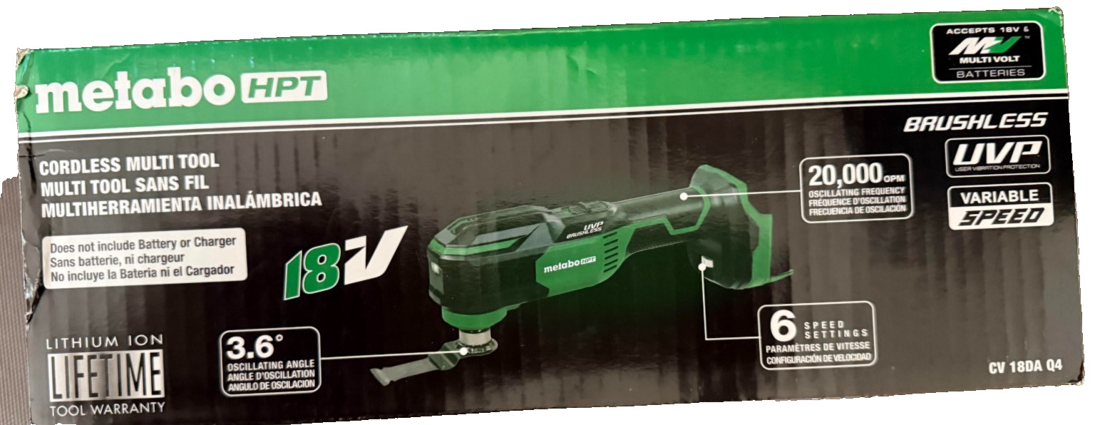 Metabo HHP Cv18Daq4 18V Multivolt Cordless Oscillating Multi-Tool, OB