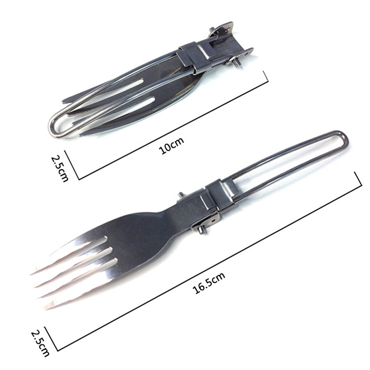 Stainless Steel 3Pcs Folding Camping Picnic Cutlery Utensil Set Spoon Fork Knife