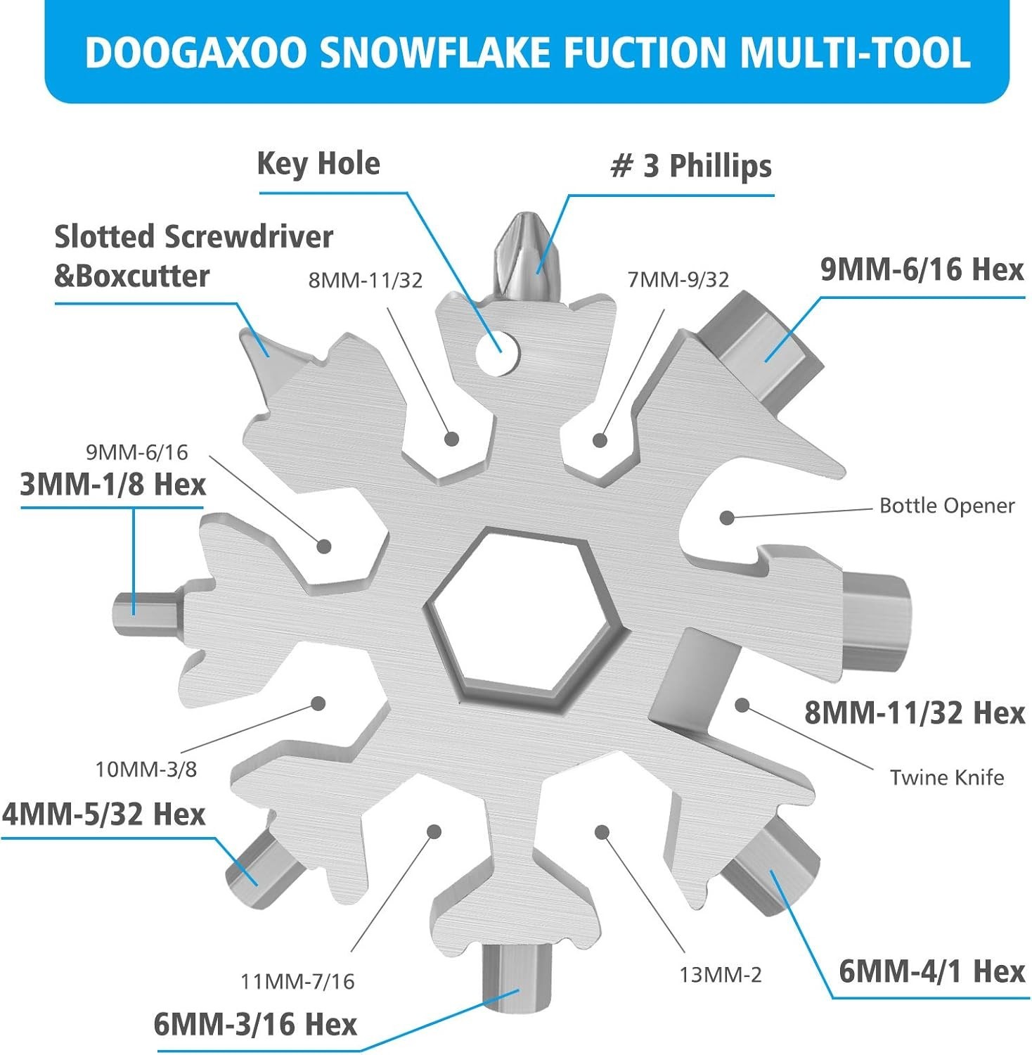 Compact Snowflake Multi-Tool – Lightweight, Durable & Great Gift for Men