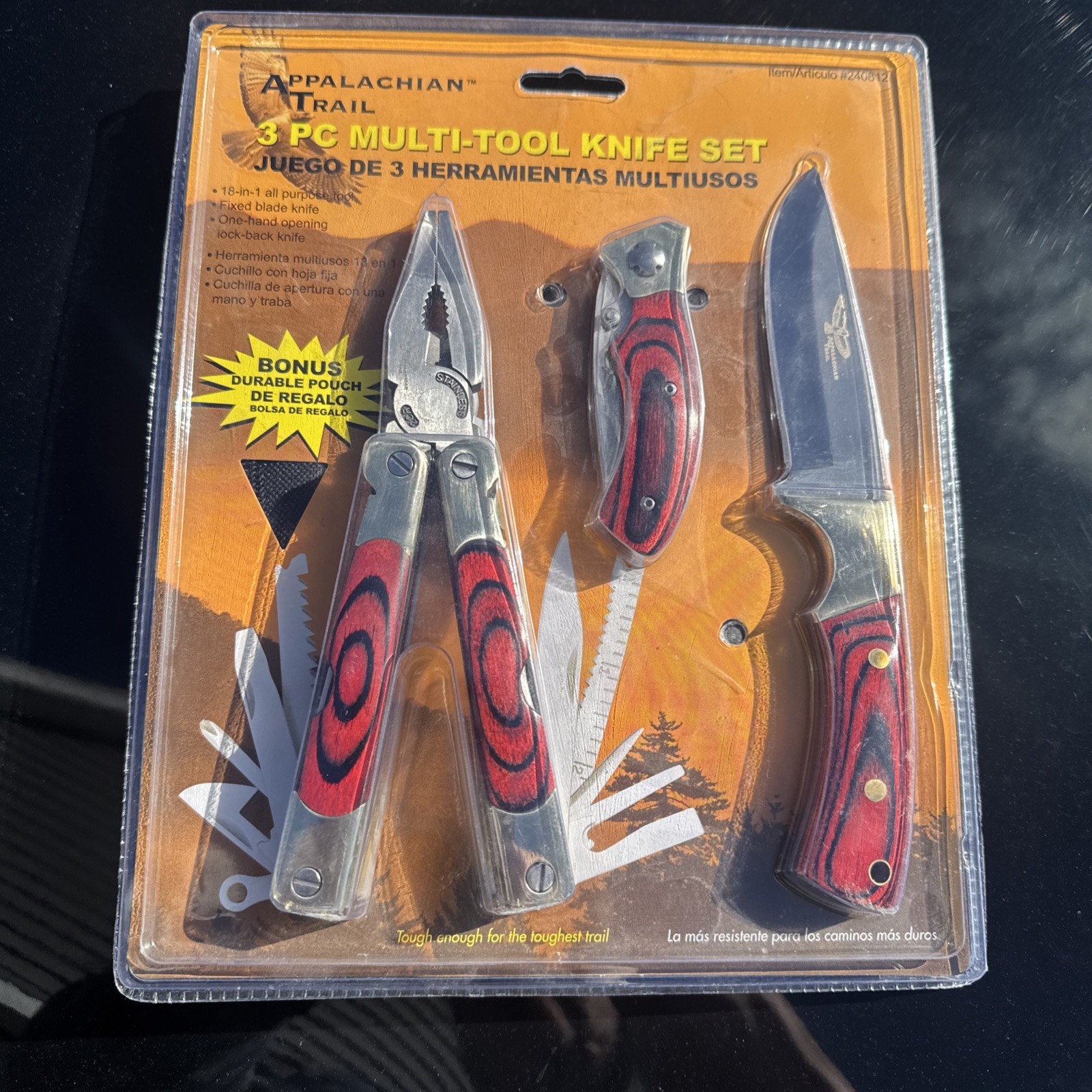 ..New ..Appalachian Trail, 3-pc Multi-Purpose Tool Knife Set, Model #240812
