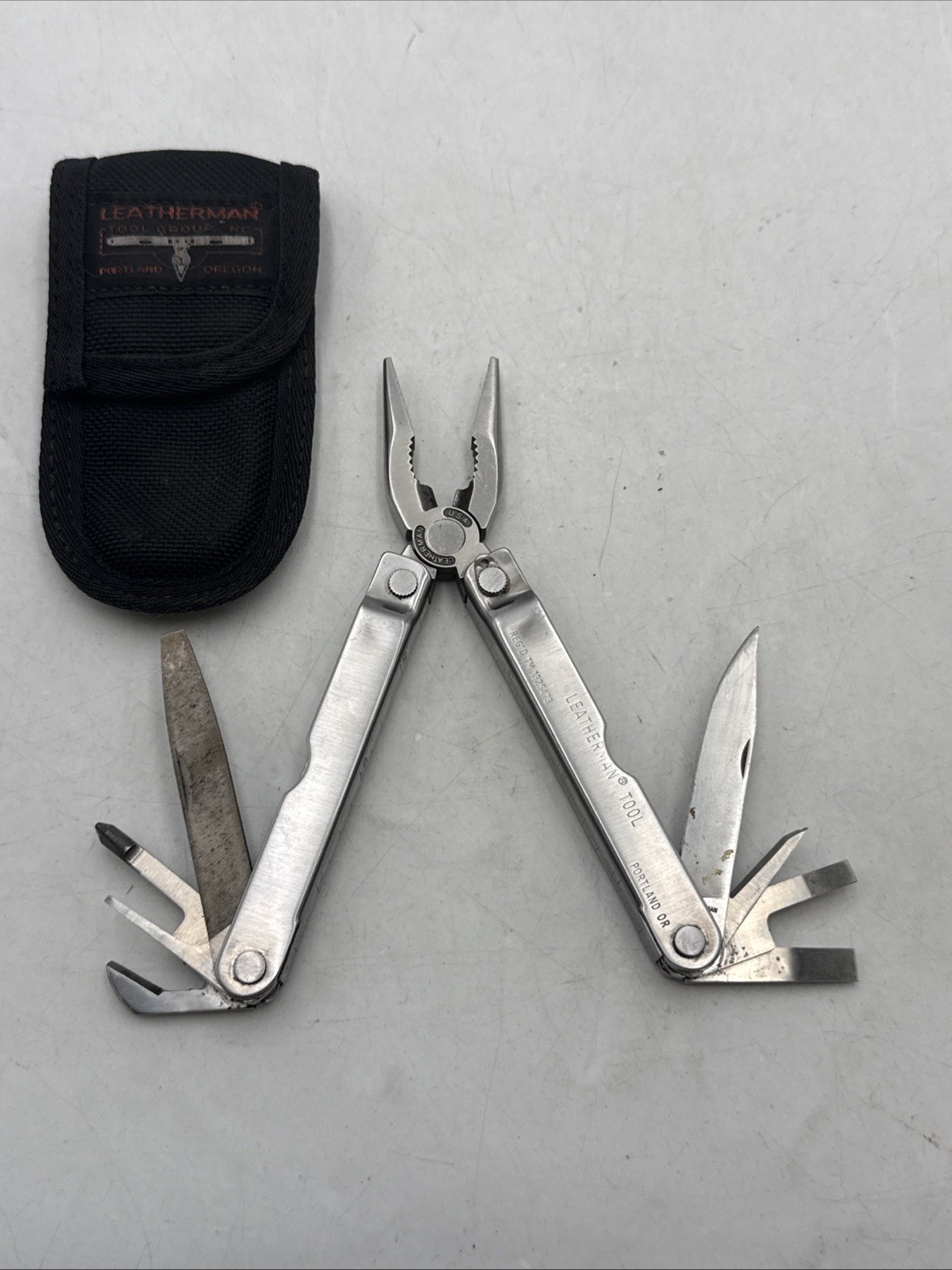 Vtg 1993 Orig. Leatherman PST POCKET SURVIVAL TOOL US Reg. 1325473 W/ Nylon Case