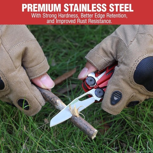 WORKPRO 24-in-1 Multitool Pliers Folding Pocket Tool with Sheath Stainless Steel