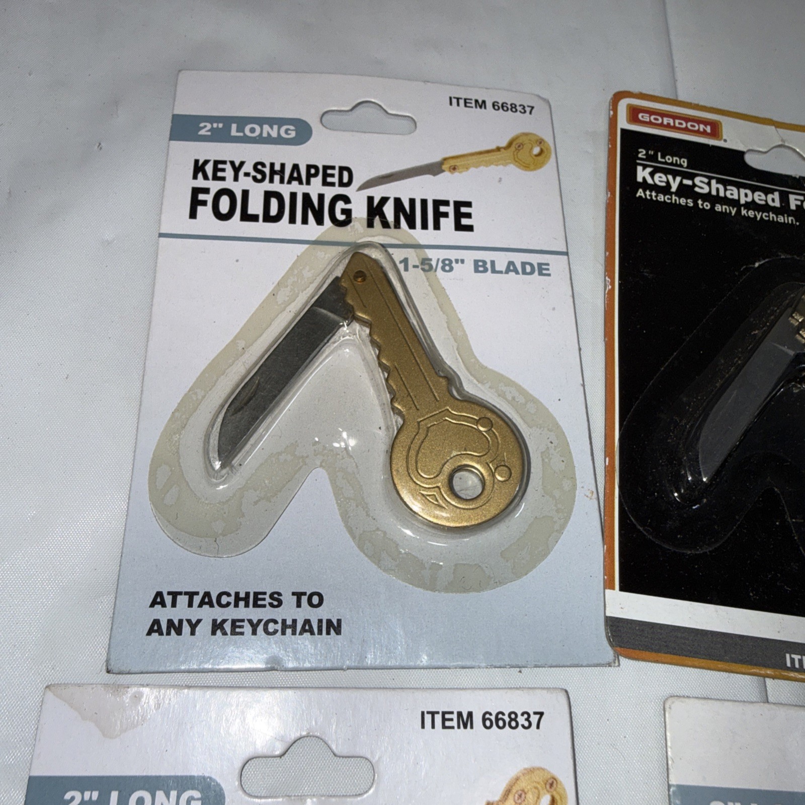 4 Mini Pocket Foldable Keychain Knife Small Knife Key-Shaped Folding NOS