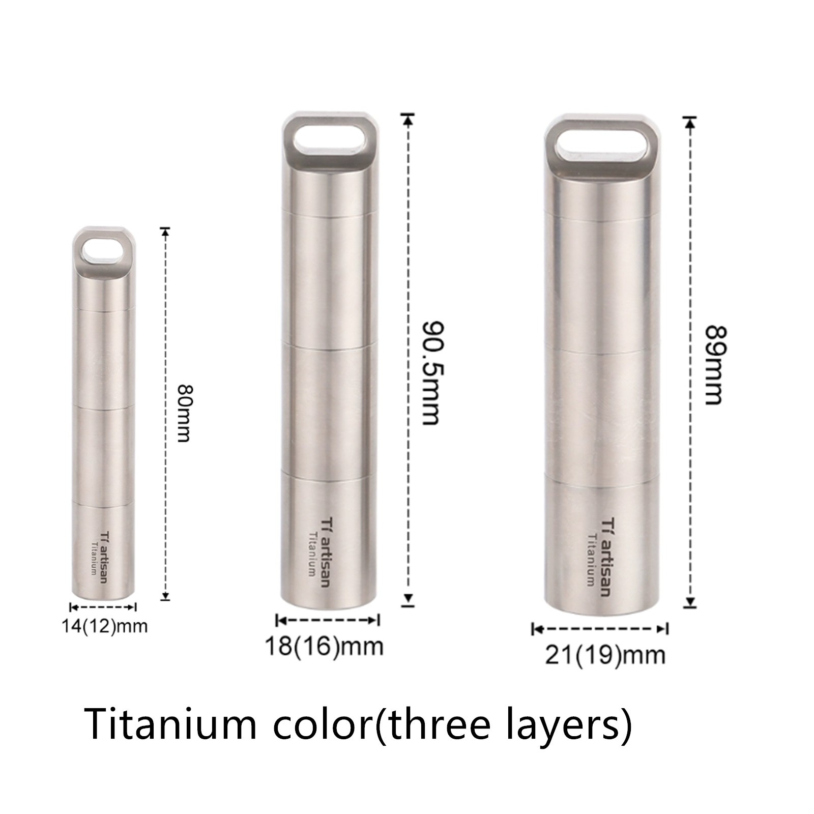 Tiartisan Outdoor Titanium Alloy Waterproof Pill Box Case Container Survival EDC