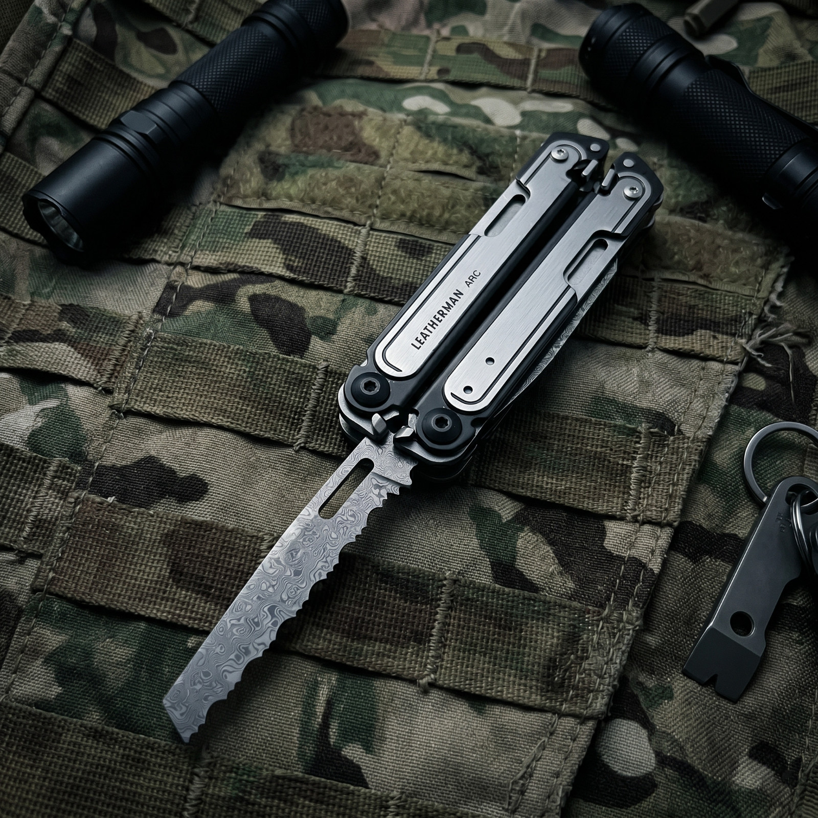 VG10 Damascus Serrated Blade 90mm for Leatherman FREE P2 P4 ARC 60HRC
