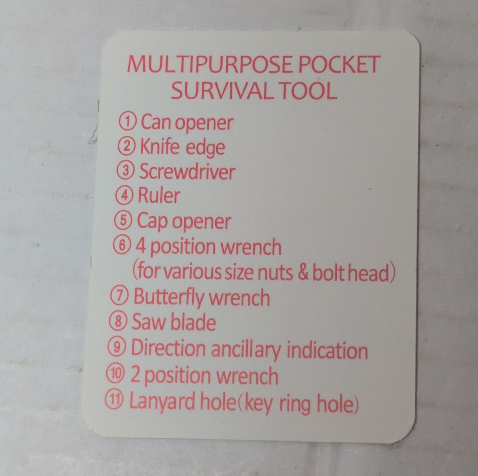 The Multi-Purpose Pocket Survival Tool Key 11-in-1 Credit Card Sized Tool