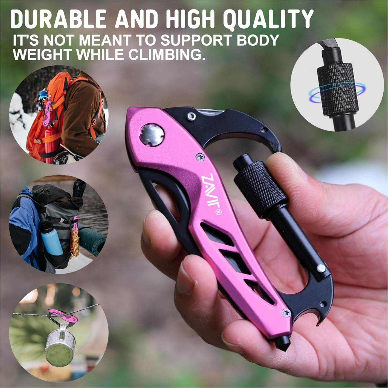 Multitool W/ Pocket Knife Women EDC Keychain Box Cutter W/ Window Breaker