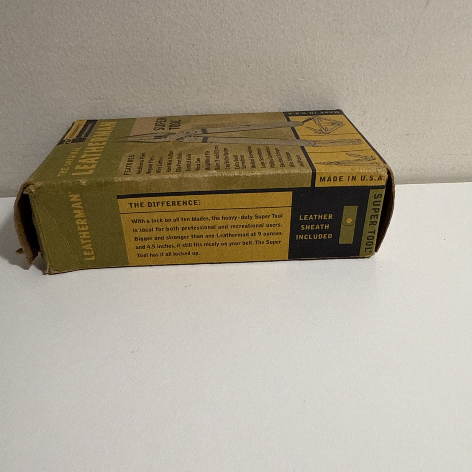 Original Leatherman Super Tool Sheath Box Portland Oregon Pat Pend Badger Meter