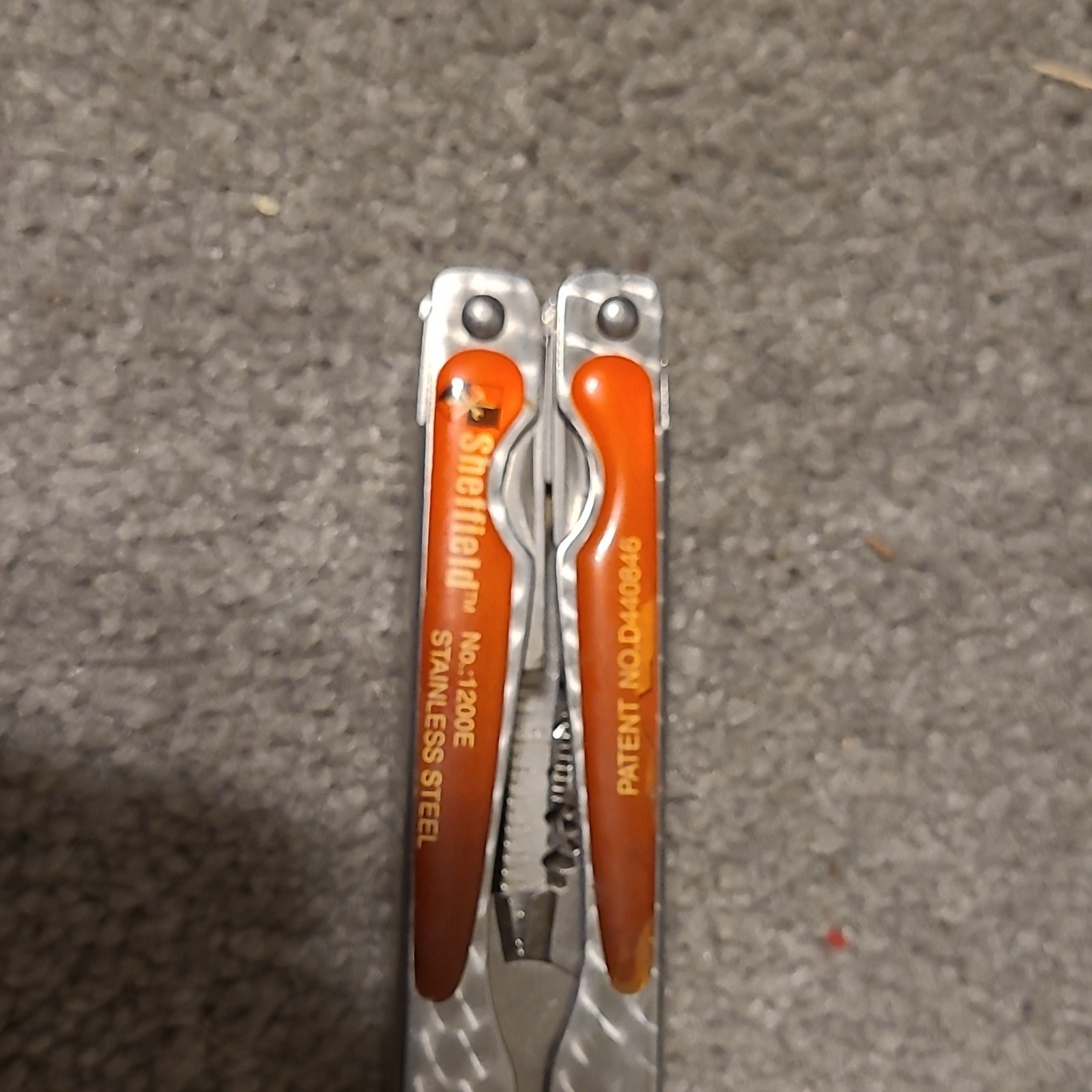 Sheffield No. 1200E Stainless Steel Multi-Tool Knife Plier Orange Silver