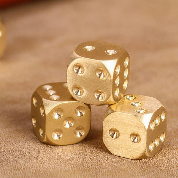 5pcs Solid Brass Polyhedral Dice Club Board Game Party Supplies Necessary EDC