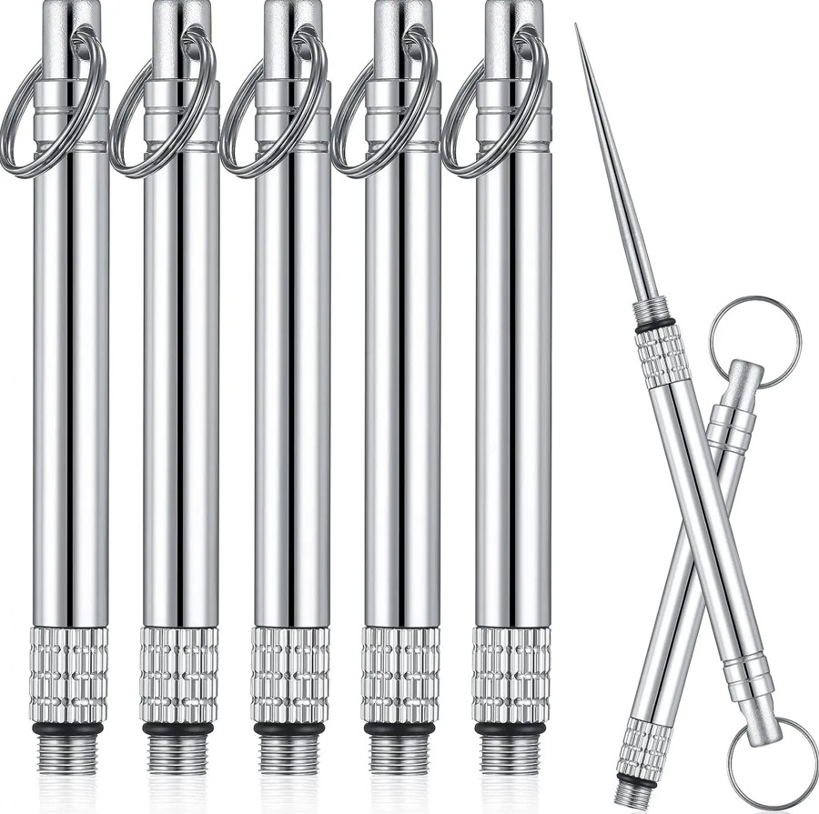 1pc Titanium Portable Toothpick Keychain Reusable Pocket Toothpick Holder – NEW