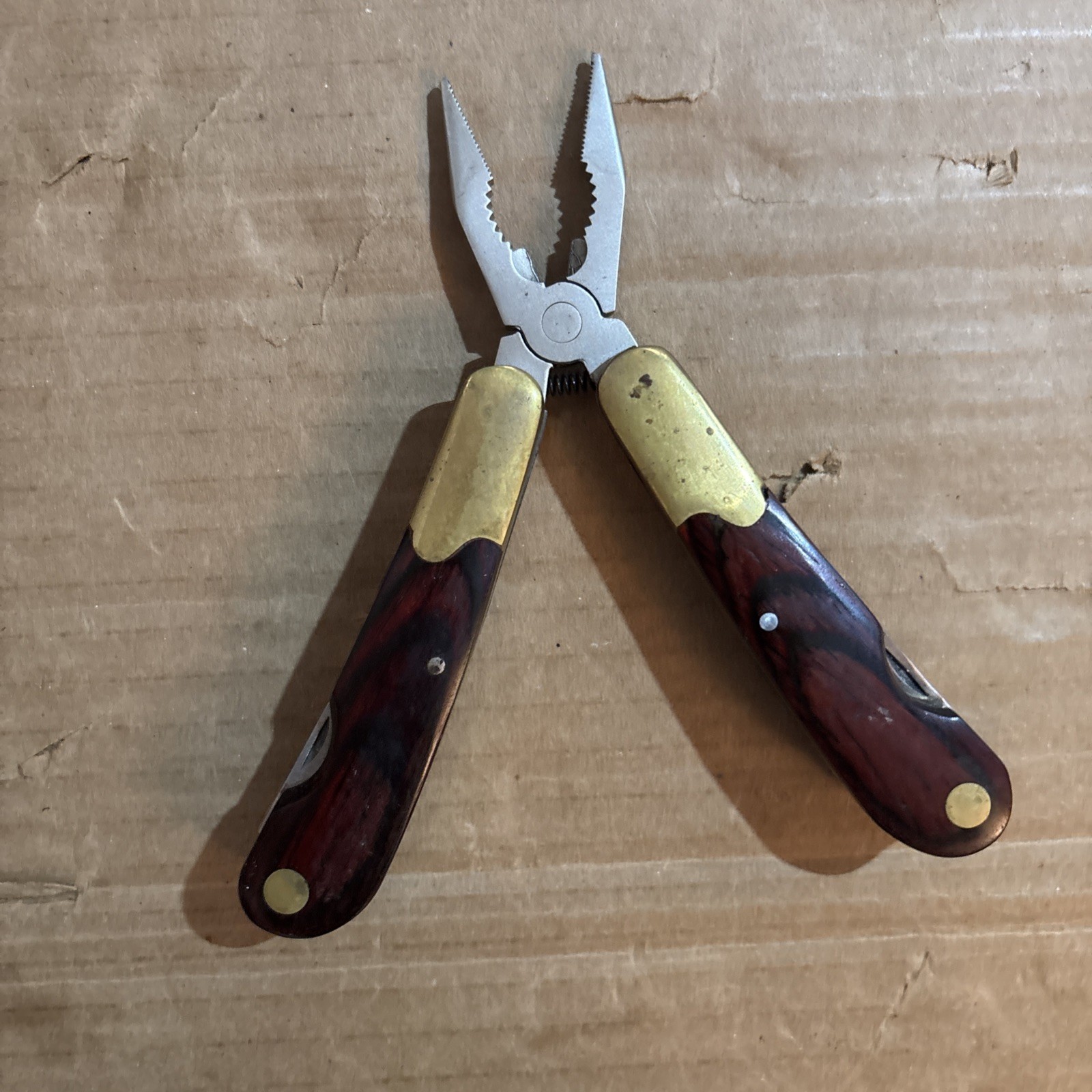 Vintage Husky 25 Years 25th Anniversary Limited Edition Multi-Tool Brass & Wood