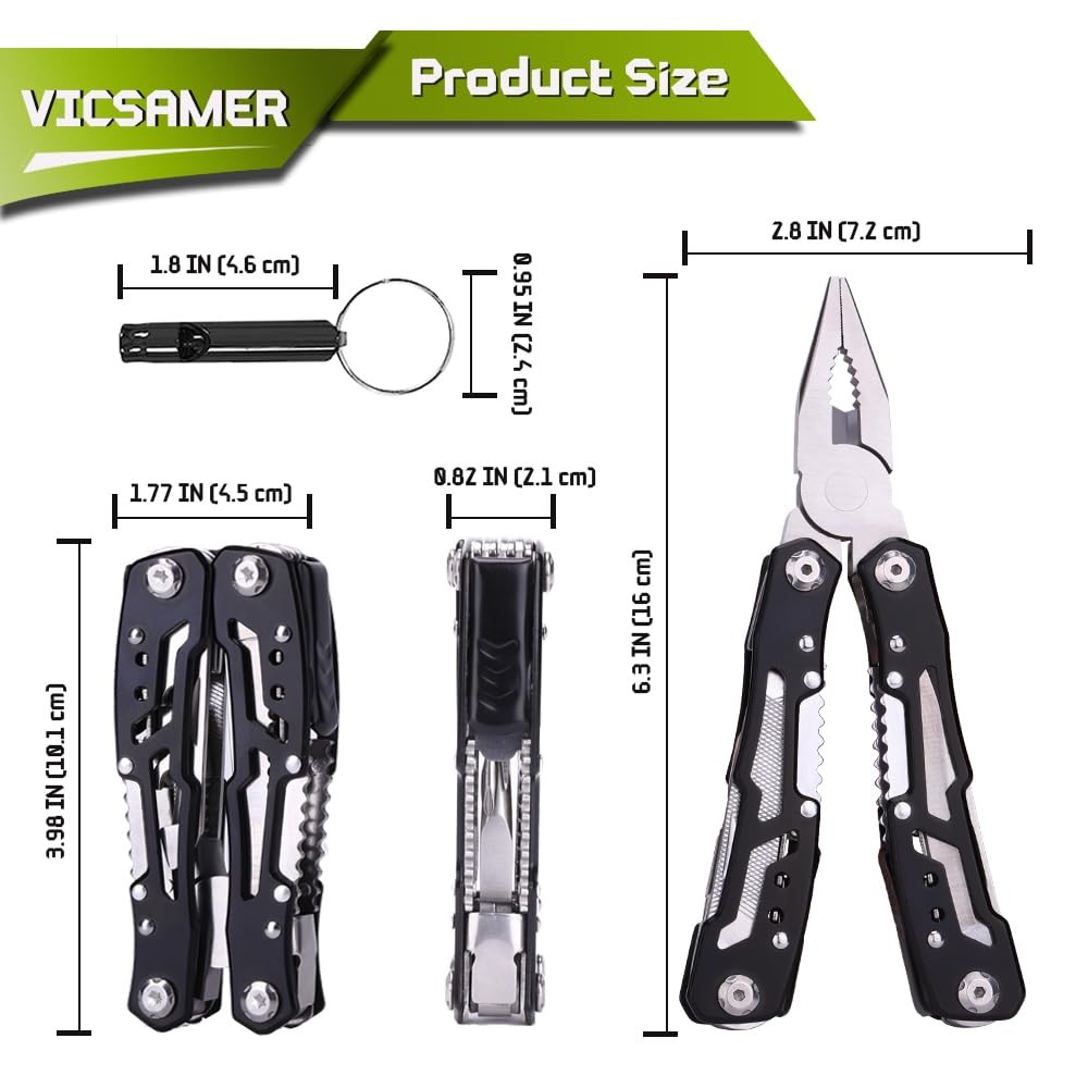 14 in 1 Multitool Pliers Gives One Whistle as a Gift, Professional Pocket Pli…