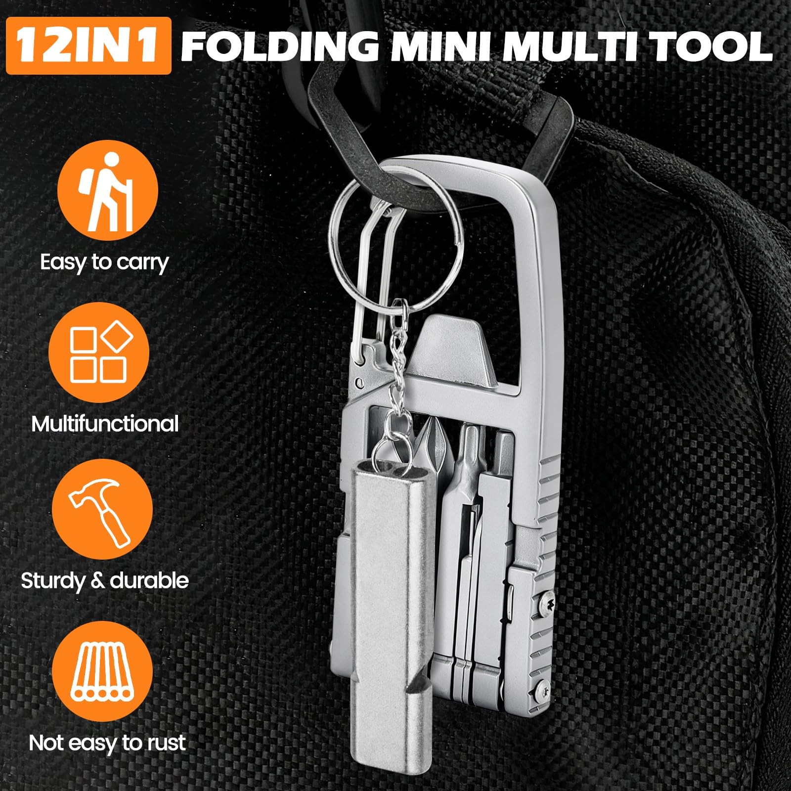 12-in-1 Mini Multitool Set, Portable Outdoor Keychain Multitool, Jawbreaker M…