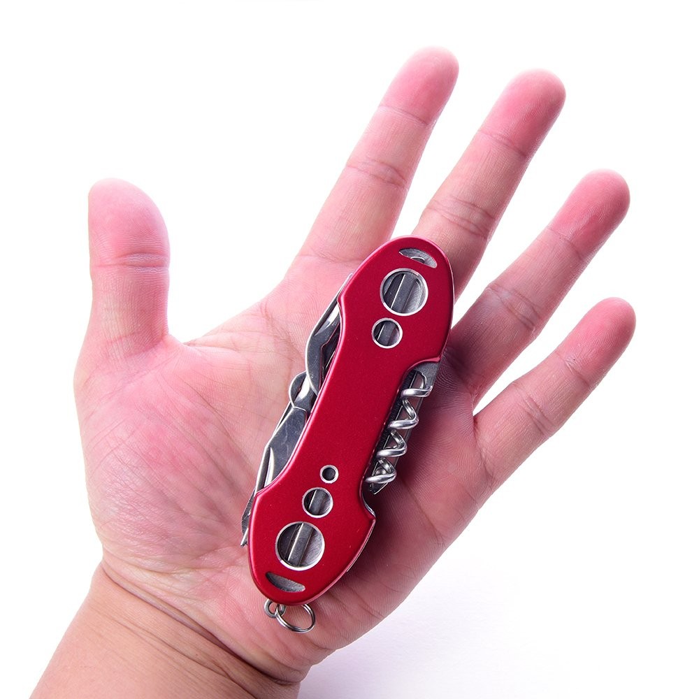 2 PCS Pack Stainless Steel Swiss Style Army Pocket Knife Multitools 12-in-1 M…