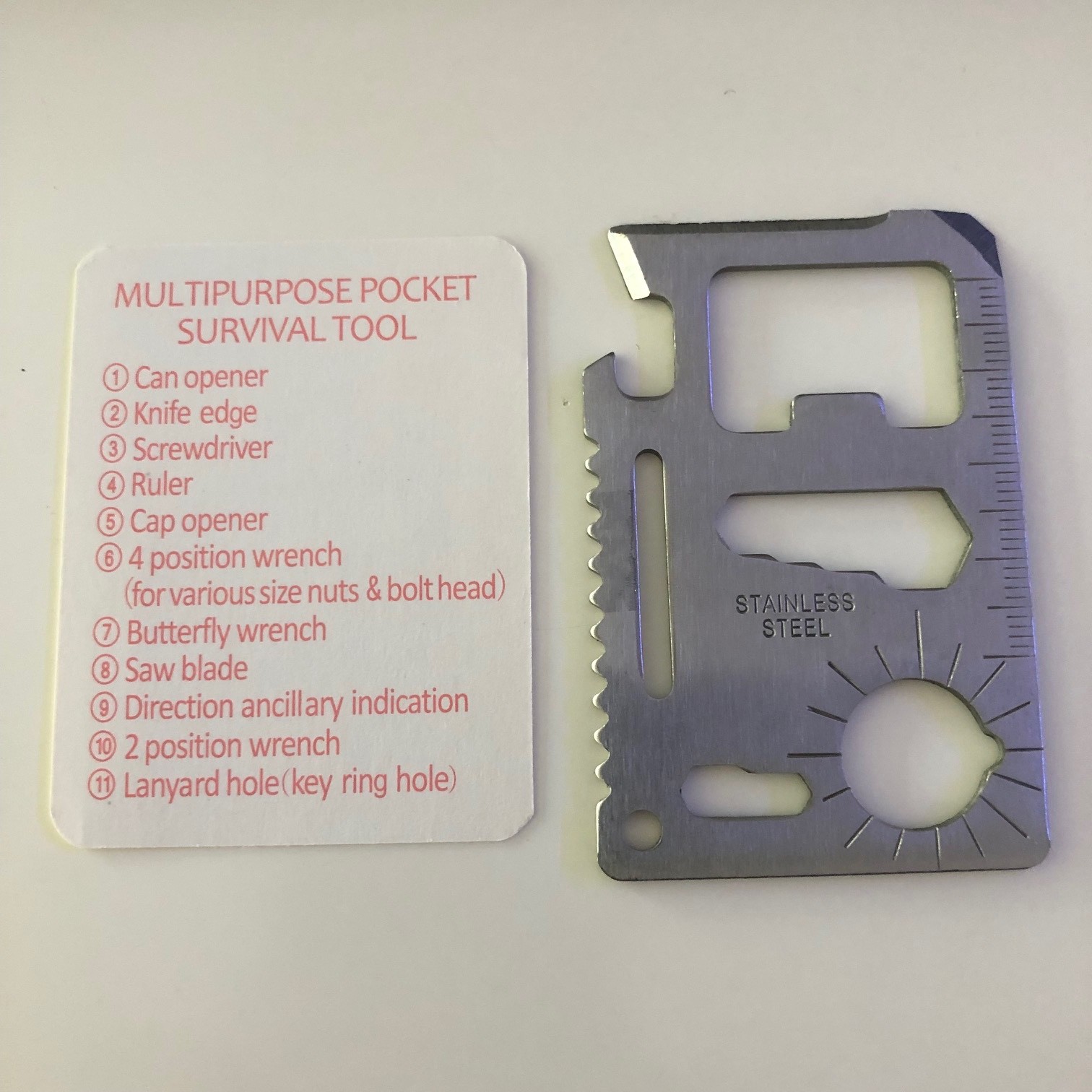 Very cool Multipurpose Pocket Survival Tool Stainless Steel