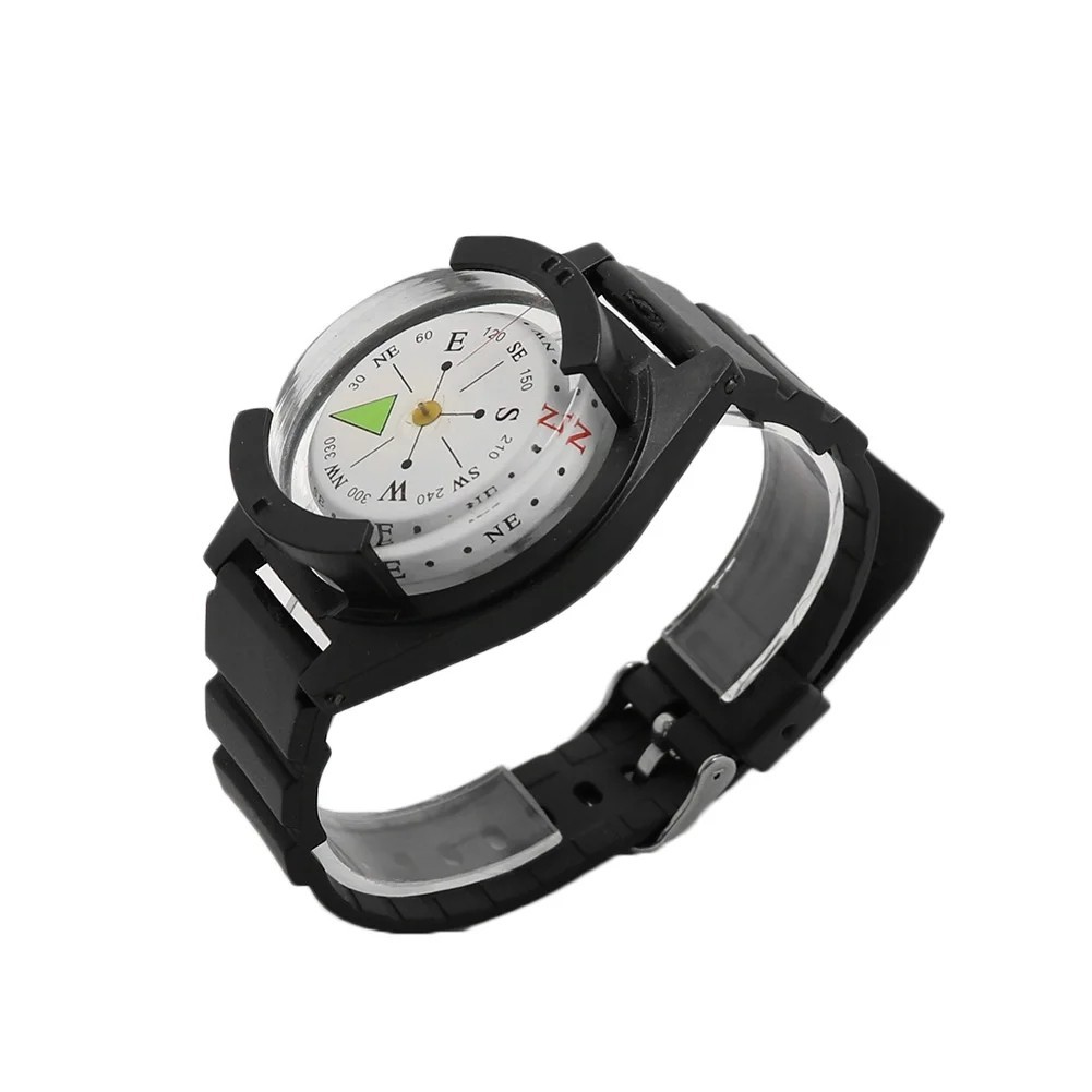 Reloj de pulsera portátil para exteriores, resistente al agua, estilo brújula