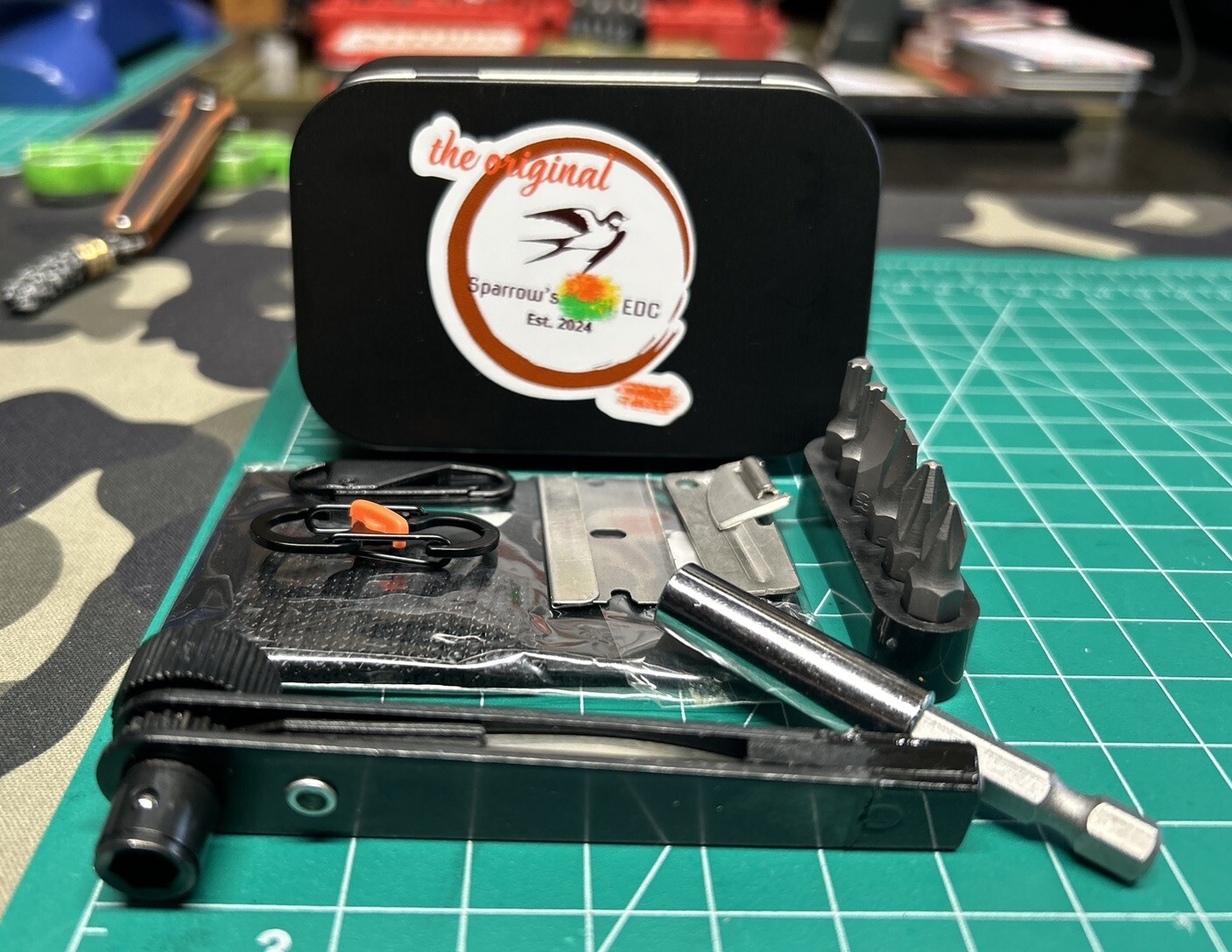 Sparrow’s EDC Mini Starter Tool Kit Tin Can in Pocket Container
