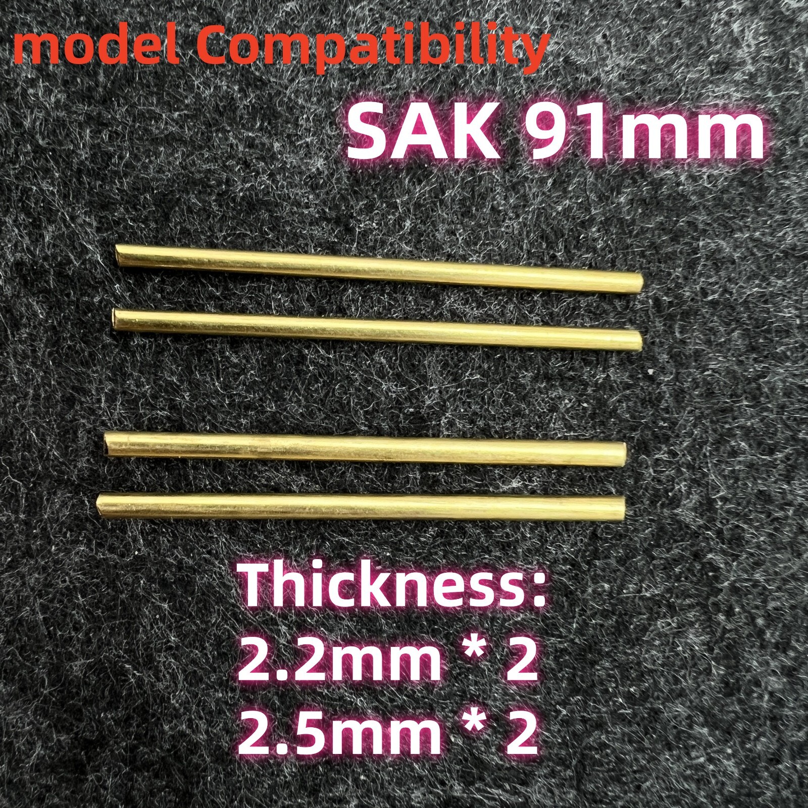 4pcs 2.2mm and 2.5mm H62 Copper Rod Rivet for 91mm Victorinox Swiss Army Knife
