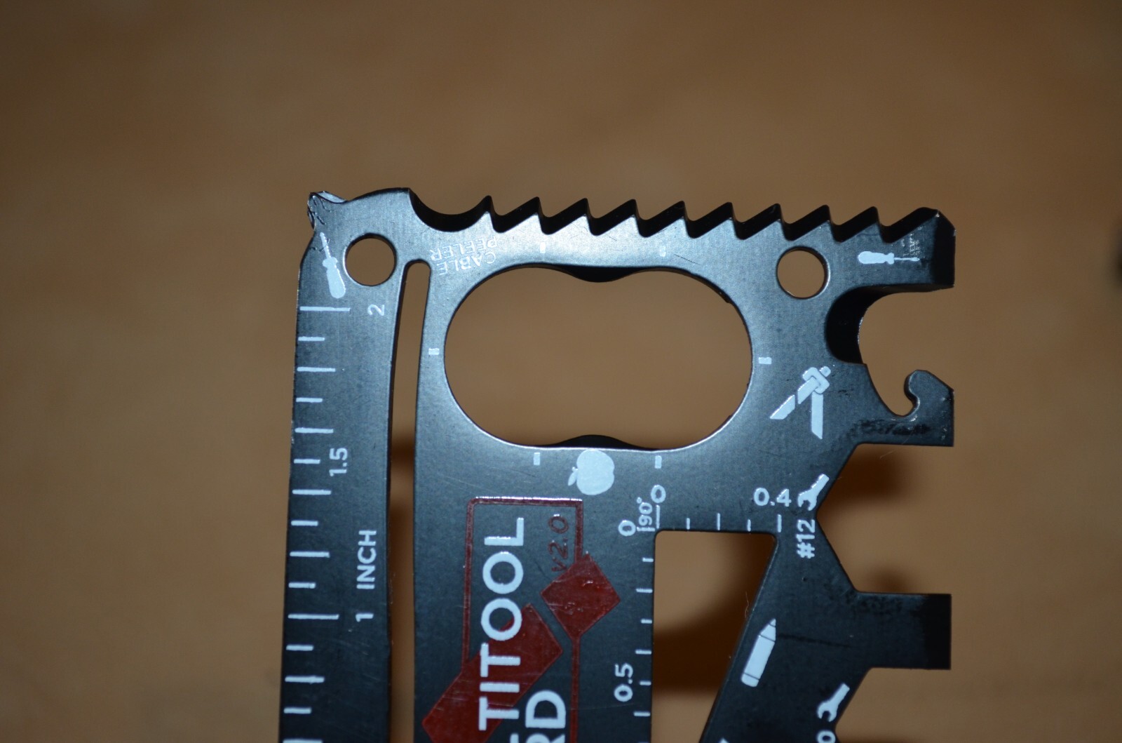 Wallet Size Multi Survival Tool Metal Thin Small Black Paint Hunting Camping