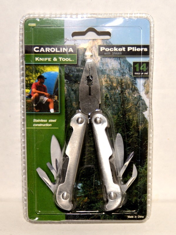 Carolina Knife and Tool Pocket Pliers with Sheath – 14 Tools in One – #45888