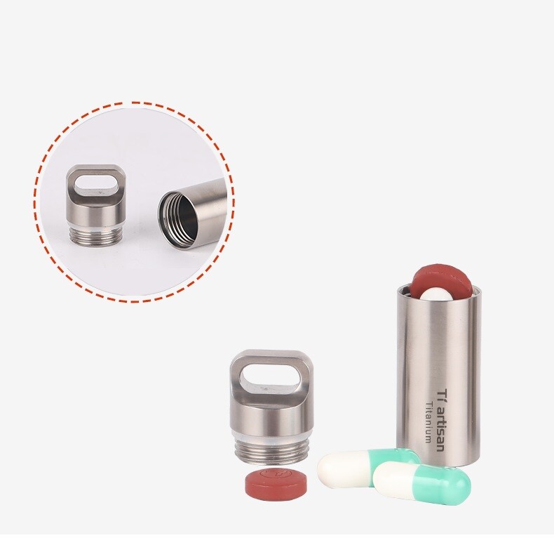 EDC Pure Titanium Pill Container Waterproof Pill Holder Organizer Case Gift