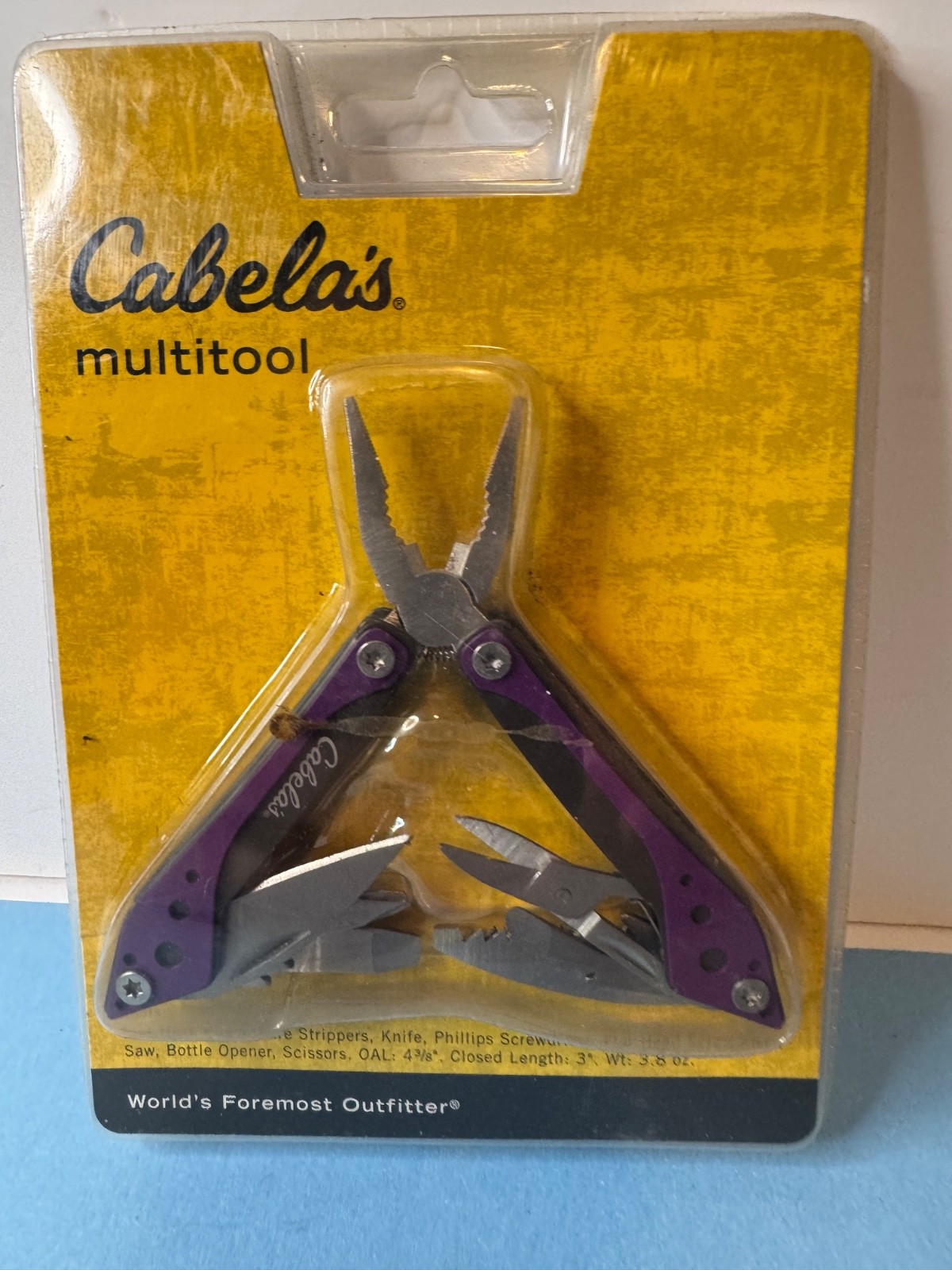 Cabela’s / Multi-Tool / Purple / 3” Closed / 3.875” Overall / 3.8 Oz