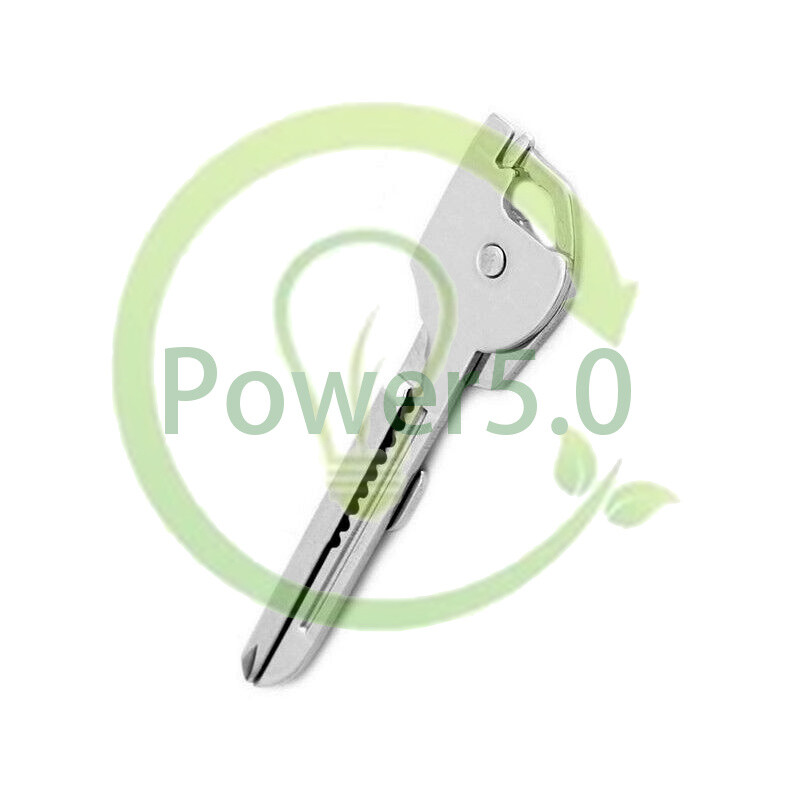 6 in 1 Utile-Key Tool Keyring Keychain Multifunction Stainless Steel 1PCS