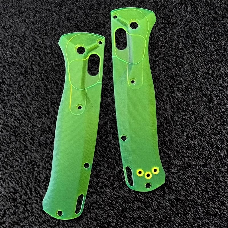 Transparent Acrylic Fluorescent Green Handle Scales for Benchmade Bugout 535
