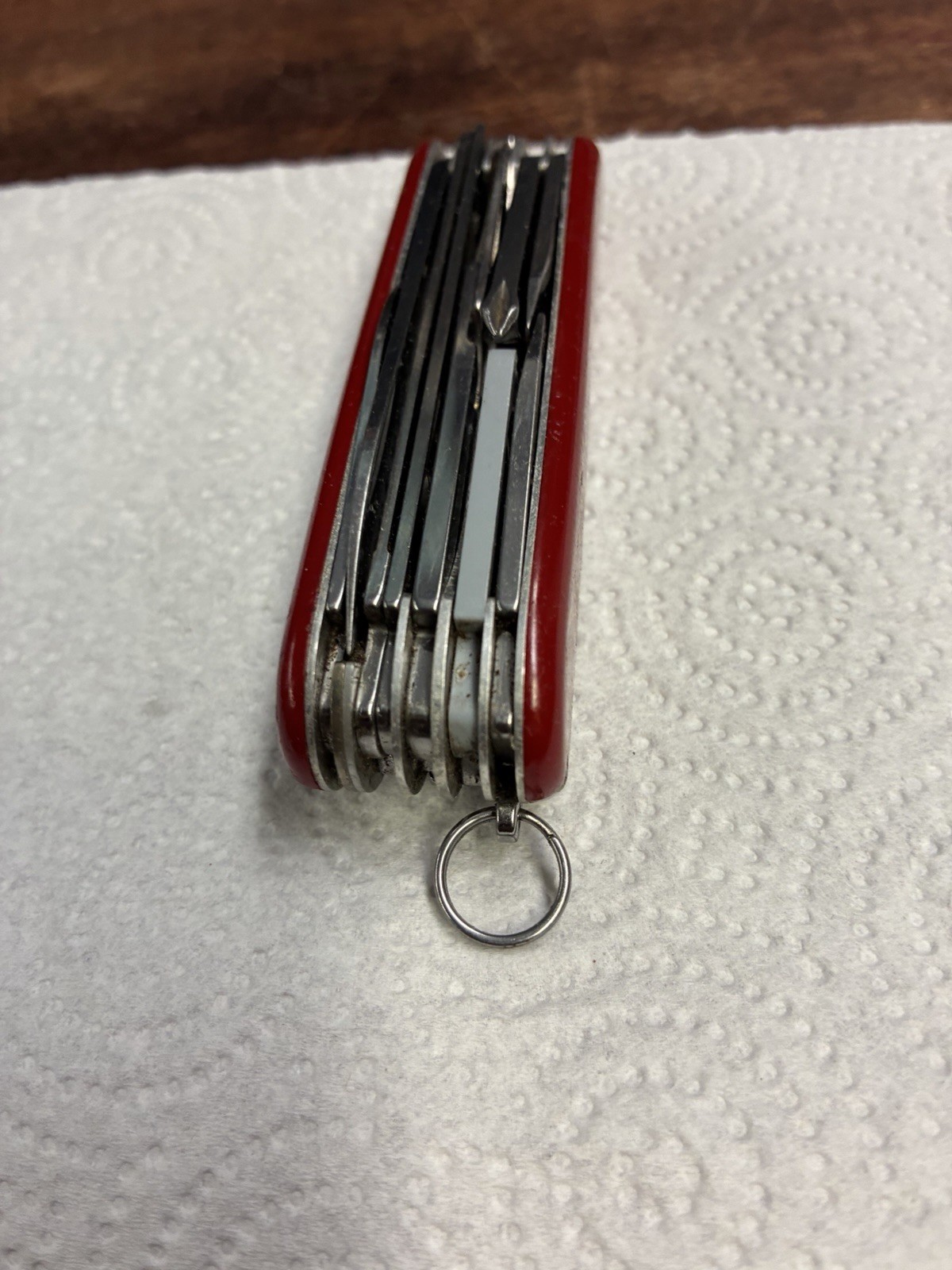 Victorinox Red Swiss Army Multi-Tool Knife Corkscrew Nail File Lanyard Ring