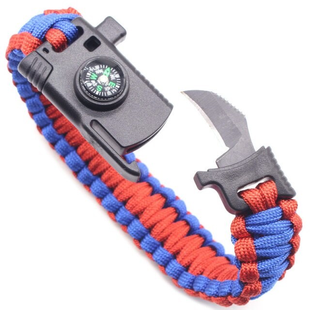 Braided Bracelet Men Multi-function Paracord Survival Bracelet Outdoor Camping R
