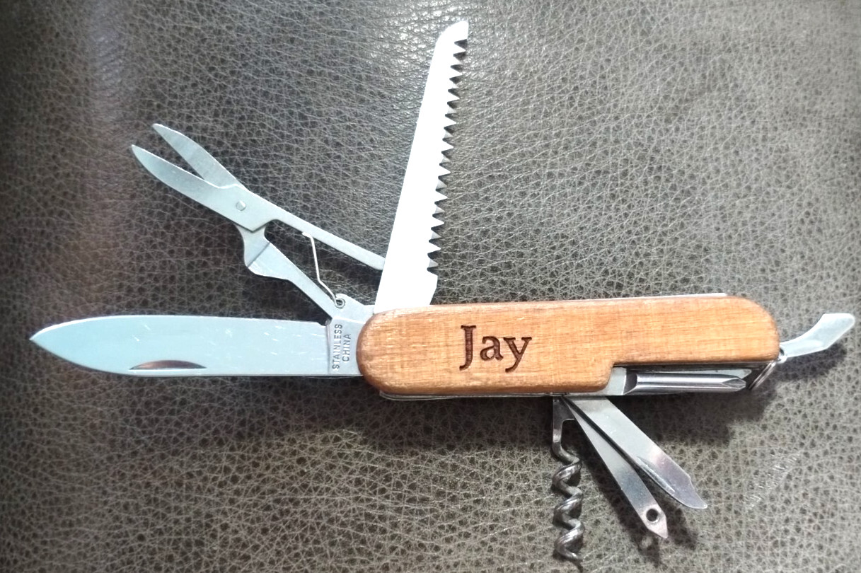 Wooden Mutli-Tool – Connecticut – Personalized with Name Jay