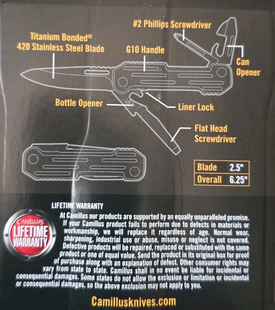 CAMILLUS Pocket Block Multi Tool Titanium Bonded Slate Gray 5 Tools – NEW