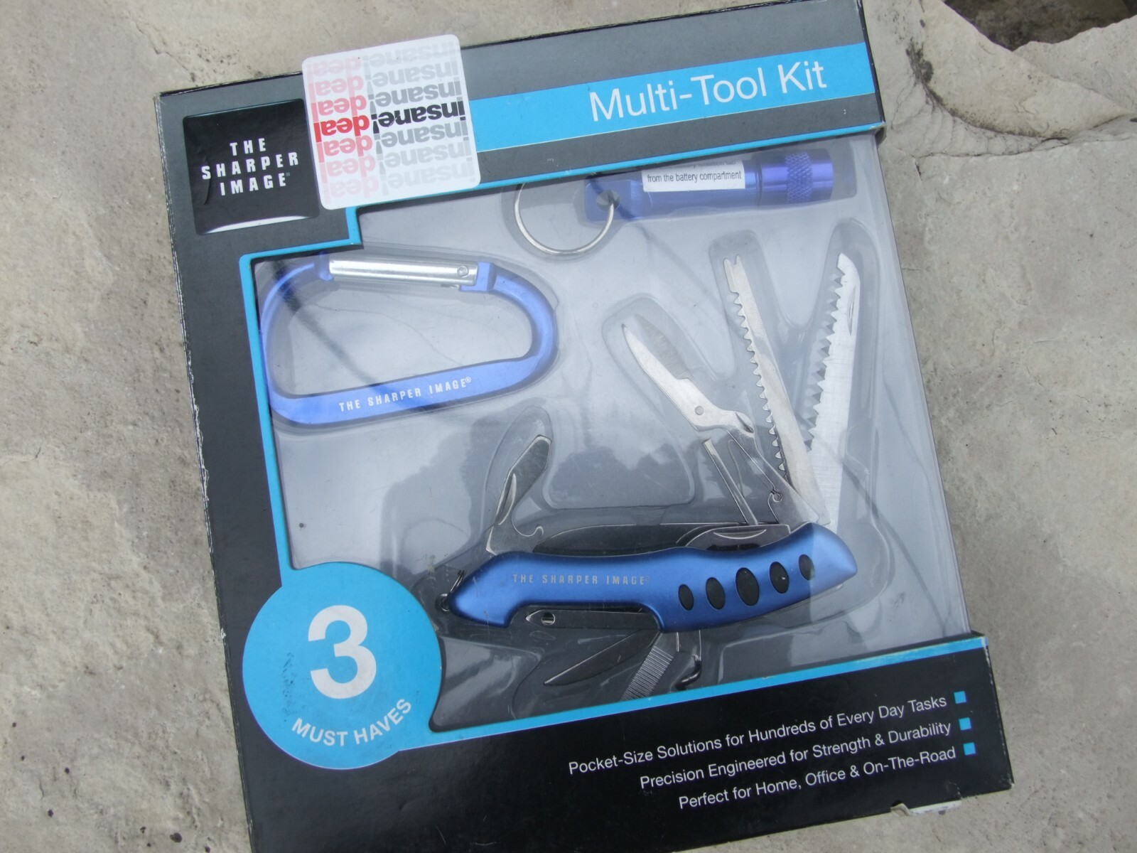 The Sharper Image 3 Piece Blue Multi-Tool Kit Set 12 in 1 Tool, NOS