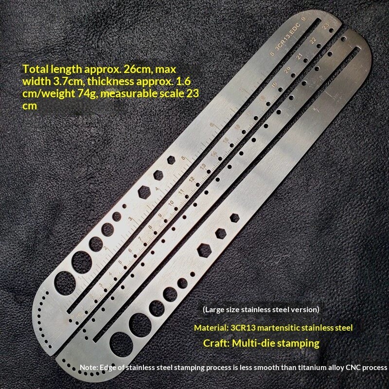 Titanium alloy / 3CR Stainless steel – Ruler Protractor Compass Angle Measuring