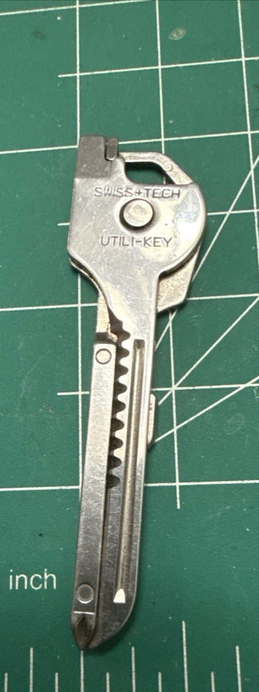 Swiss+Tech Utili-Key Tool Keychain Keyring Multi-Function Stainless Steel