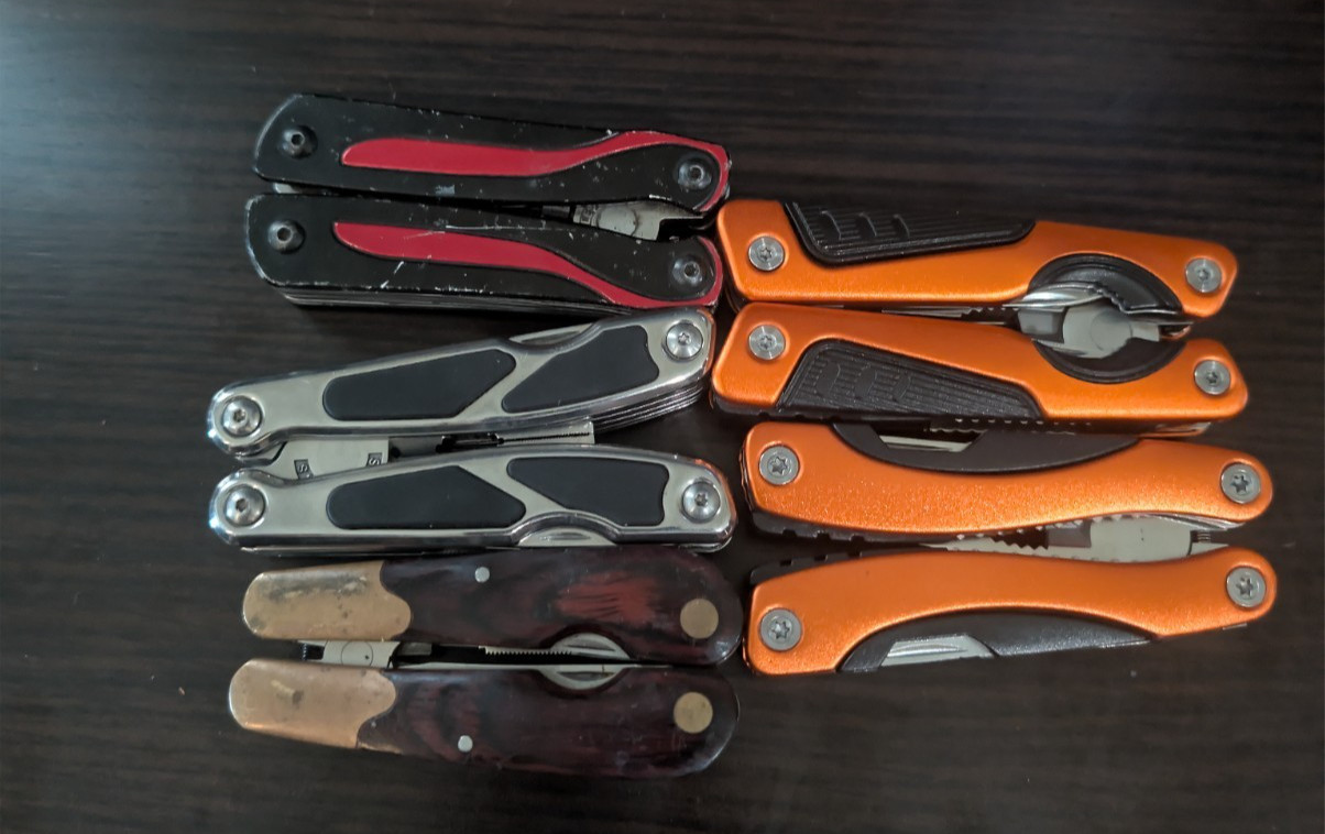 Lot of 5 Multi Tools Craftsman COAST Husky Pliers Knife Saw Screwdriver EDC