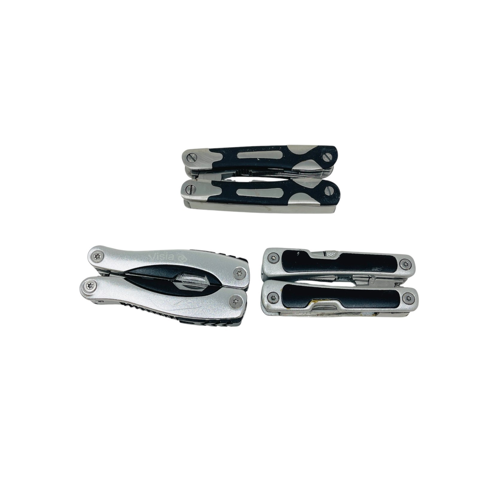 Visia, Unbranded Multi-Tool Lot Pliers Flashlight Tool EDC, Stainless, 3 Pieces