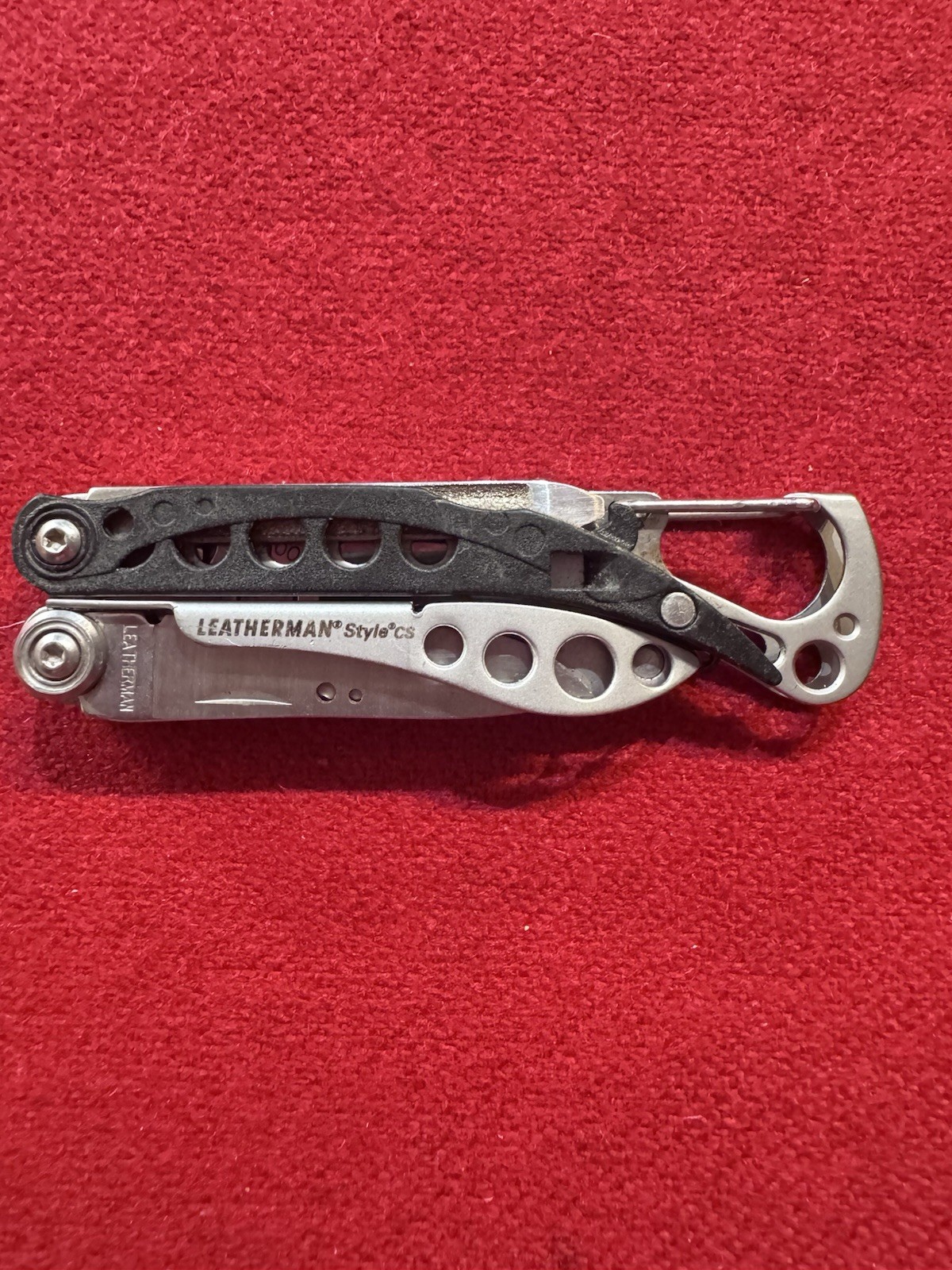 LEATHERMAN STYLE CS Mini Black Multitool Carabiner Knife File USA Retired