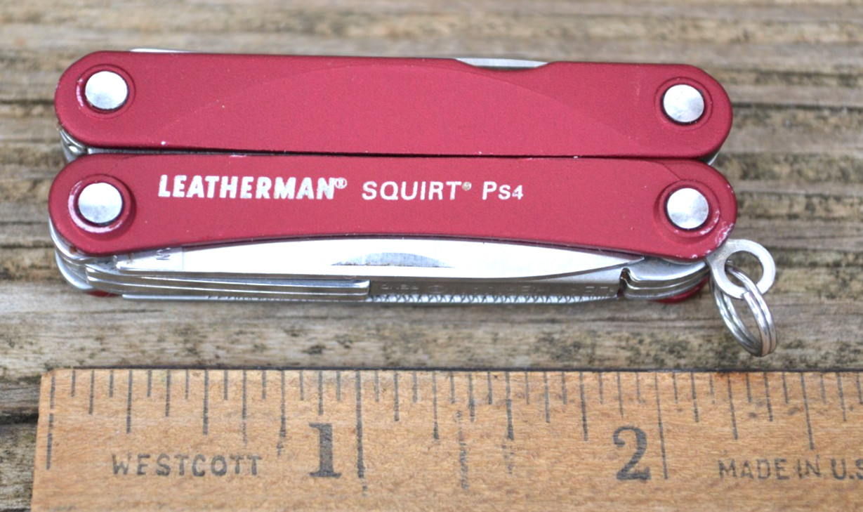 Genuine Leatherman Squirt PS4 Red Multitools Knife, Plier Multi-Tools–Excellent