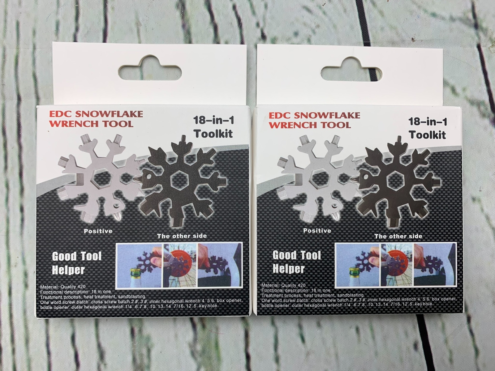 18 in 1 Stainless Steel Snowflakes Multi Tool for Opener Key chain Flat Phillip