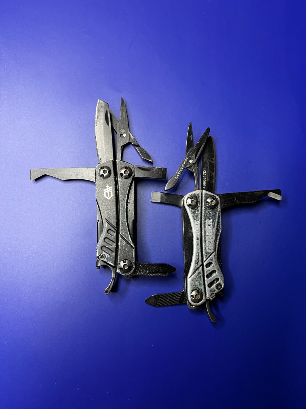 Lot of 2 Gerber Dime Multi-Tools Small Keychain Pliers Knife File Scissors