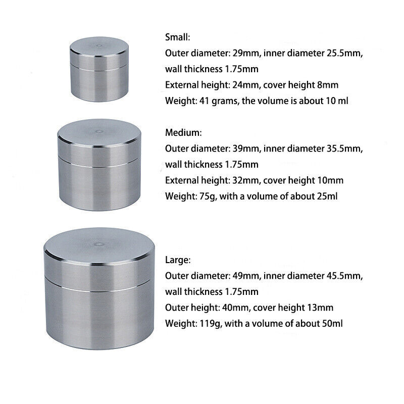 Solid Stainless Steel Waterproof Tank EDC Outdoor Travel Home Sealed Pill Case