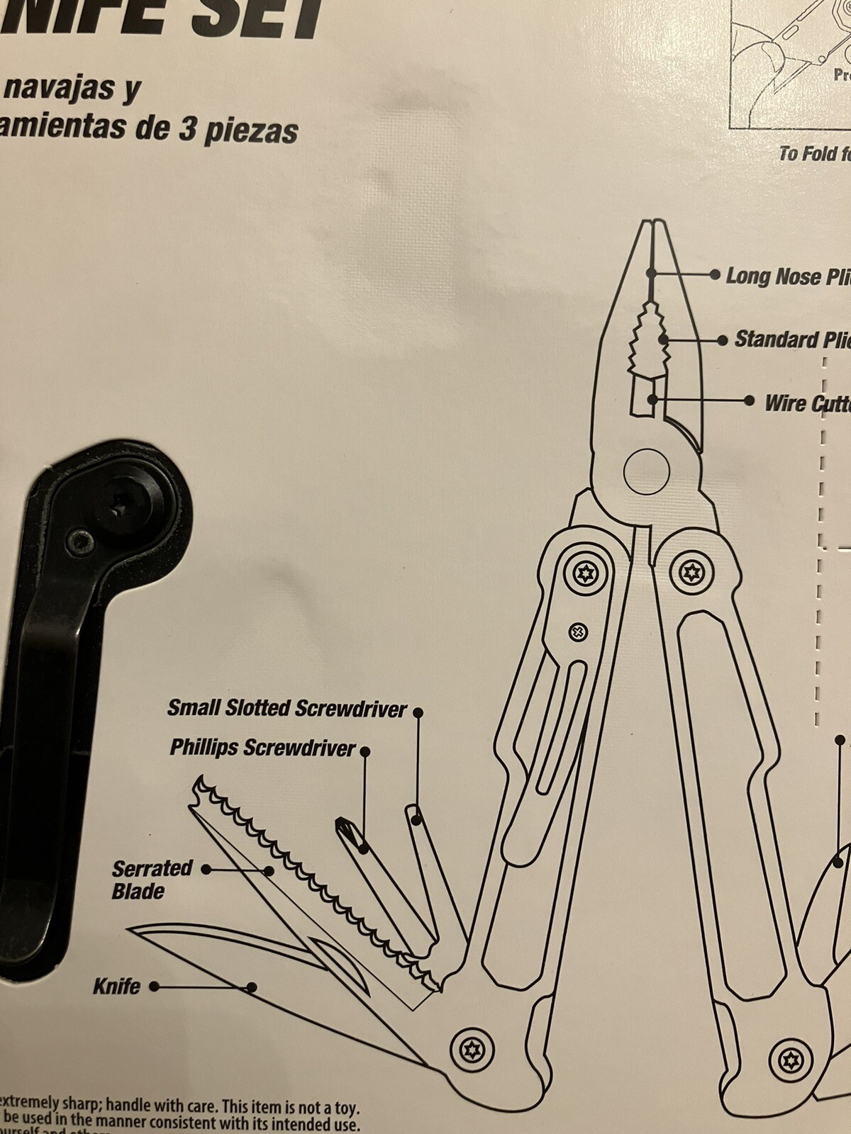 Hyper Tough 3-Piece Multi Tool and Knife Set, Model ( Brand New