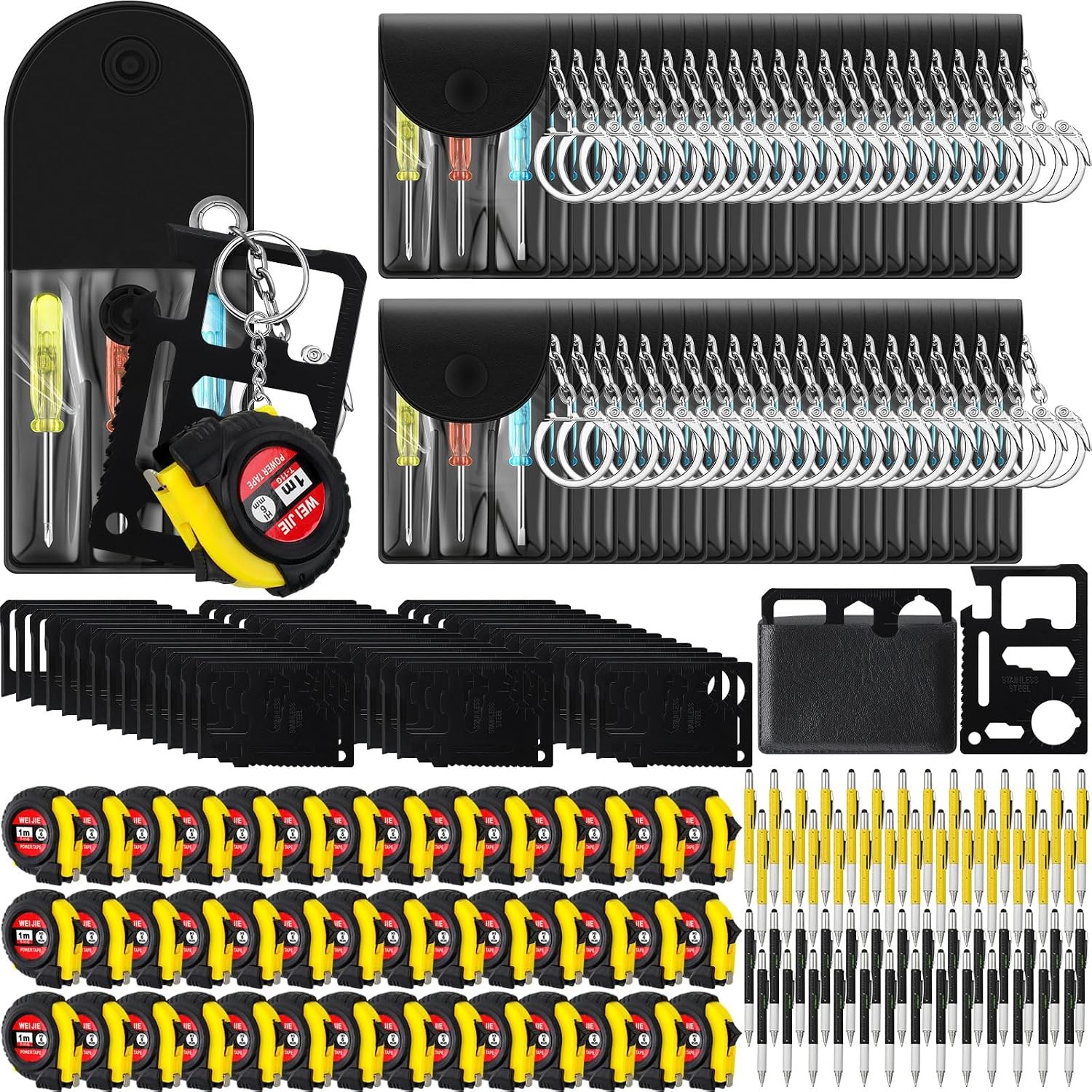 168 Pcs Mini Screwdriver Tape Keychain Set Multitool