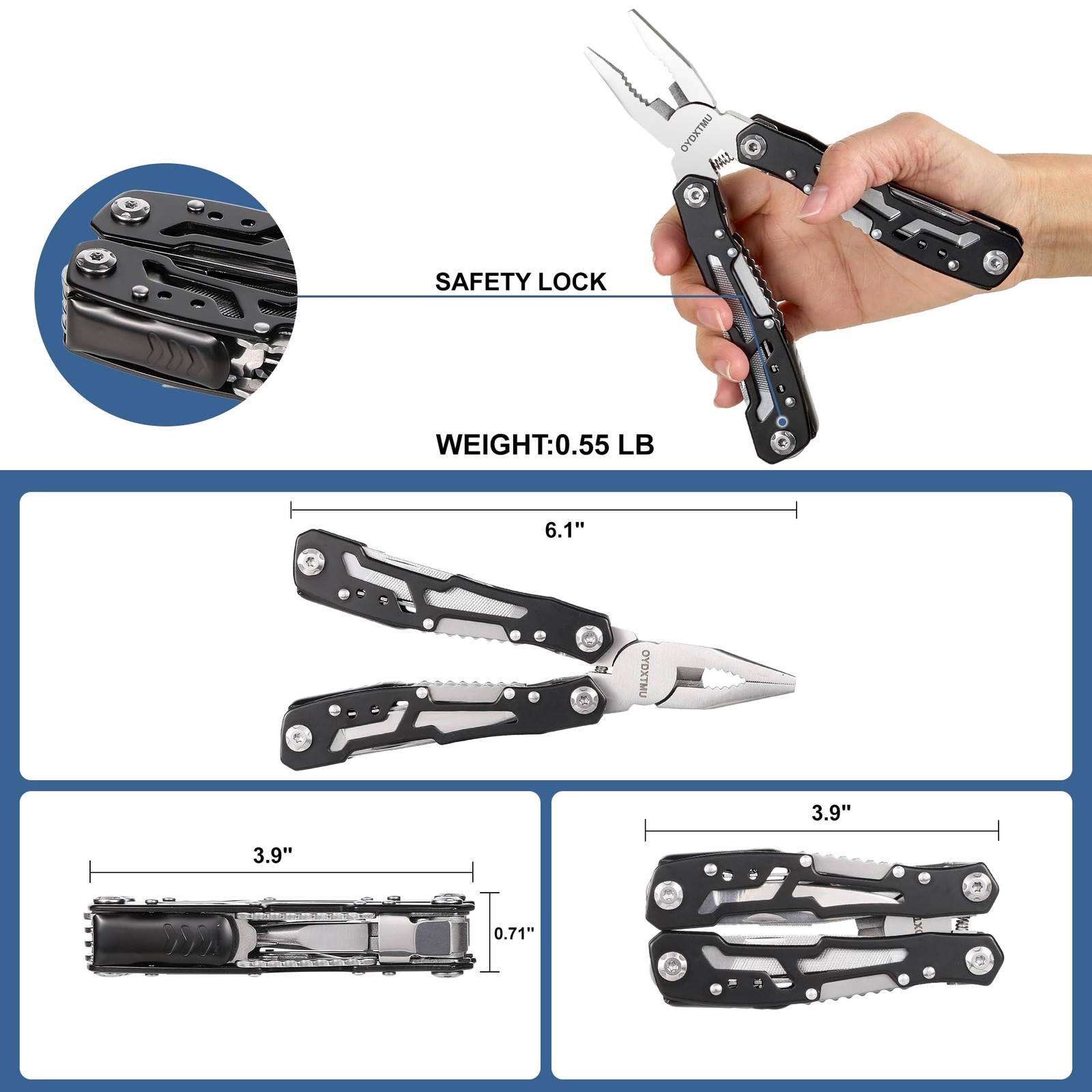 Outdoor 25-In-1 Mini Multitool plier,Portable EDC Gear with Safety Locking,Ny…