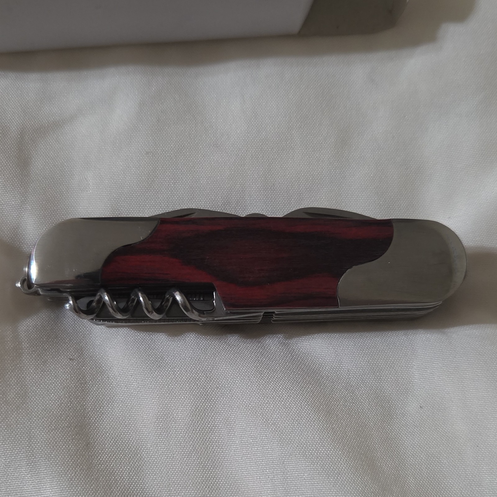 NRA Multi Tool Pocket Knife w/ Wood Handle – Stainless – Corkscrew – Boxed