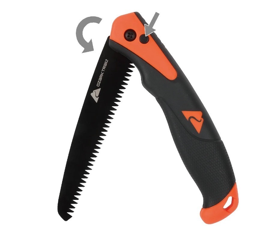 Ozark Trail 7-Piece Camping Tool Set with Hammer, Axe, Flashlight, and Knives, B