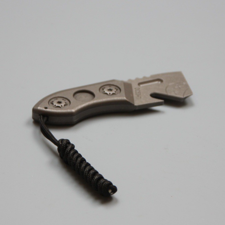 Titanium Alloy DC53 Steel EDC Pry Bar Bottle Opener Pocket Multi-tool Lanyard