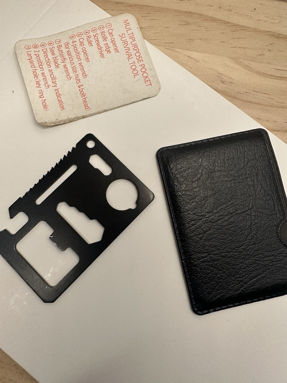 11 in 1 Survival Pocket Credit Card Multi-tool w/ Sheath and Guide